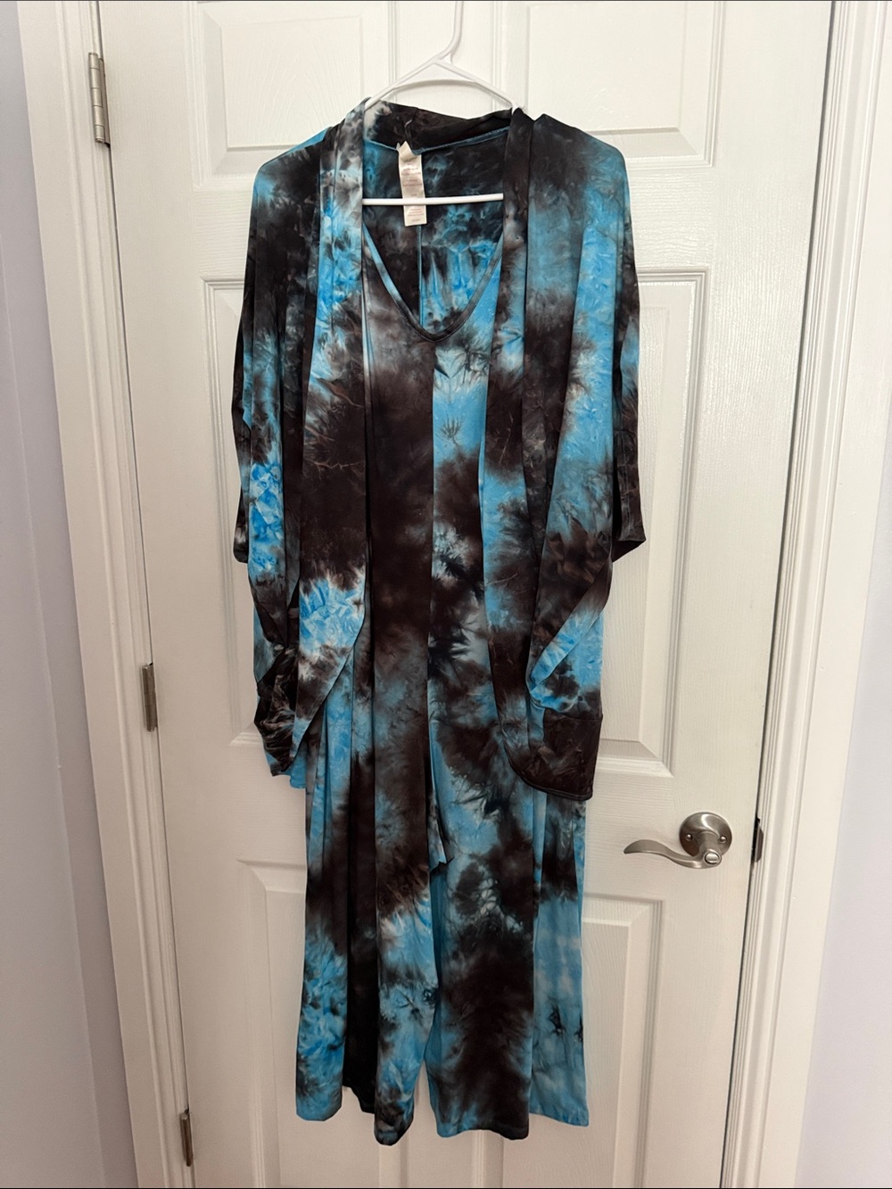 Blue & Black Tie-Dye Women’s Jumpsuit with jacket